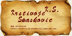 Krstivoje Spasković vizit kartica